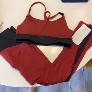 Lululemon Set:  train times crop and bra 6